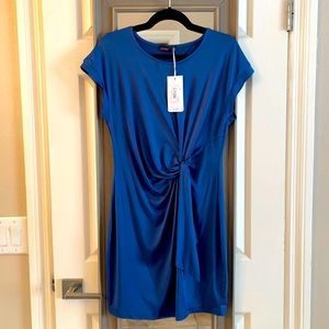 Brand New never been worn blue flattering side tie dress